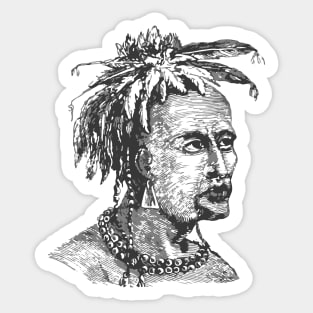 Face of an American Native Man Sticker